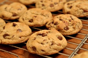 Cookies sortant du four.