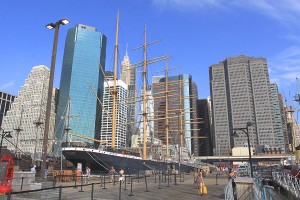 Le voilier Peking amarré dans South Street Seaport