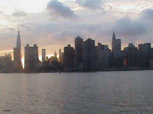 Départ de Midtown au coucher du soleil.