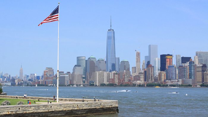 Vue sur New York depuis Ellis Island