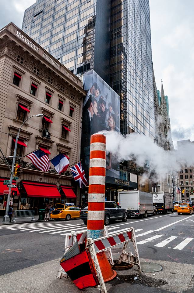Une cheminée dans une rue de New York