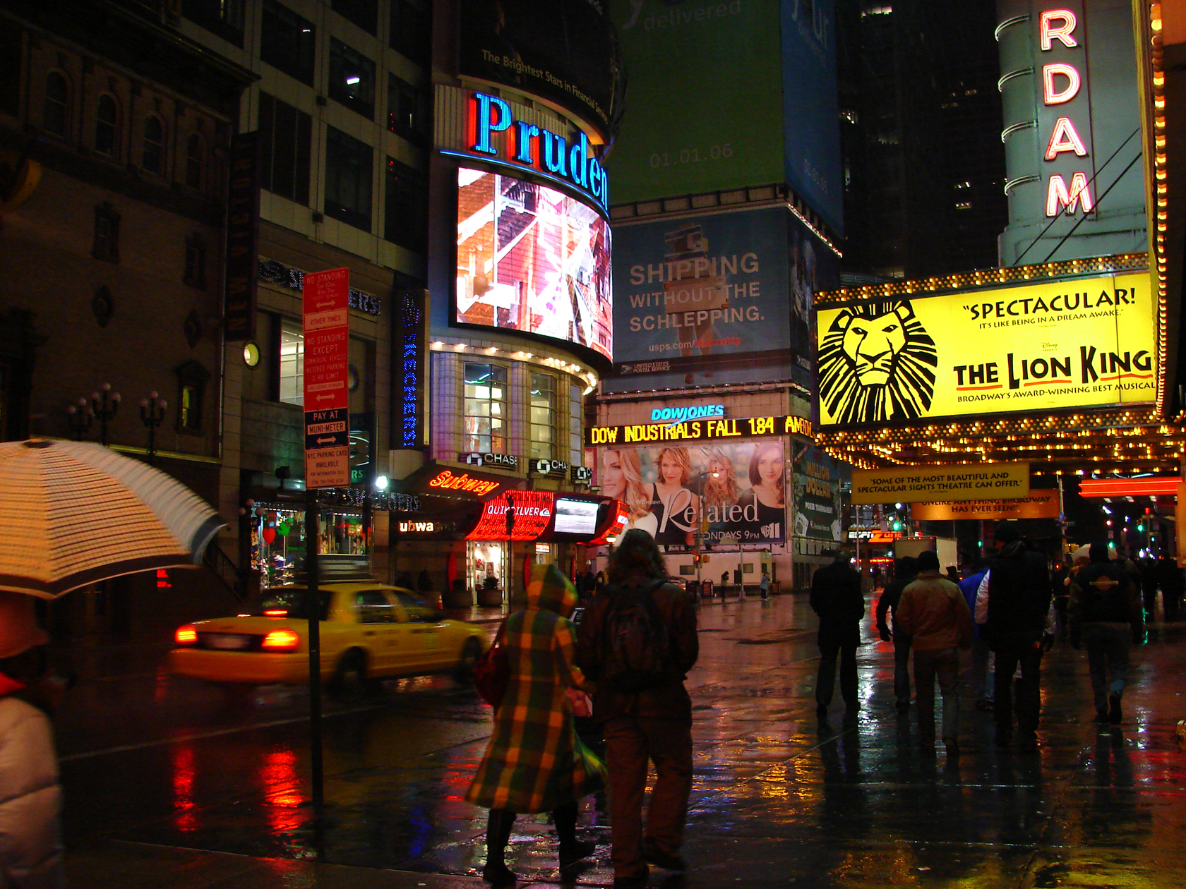 Times Square sous la pluie