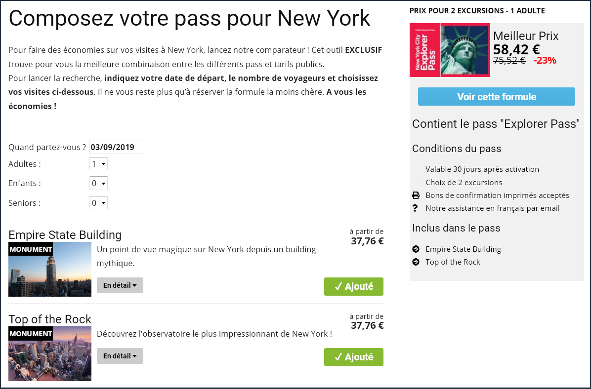 comparateur pass new york