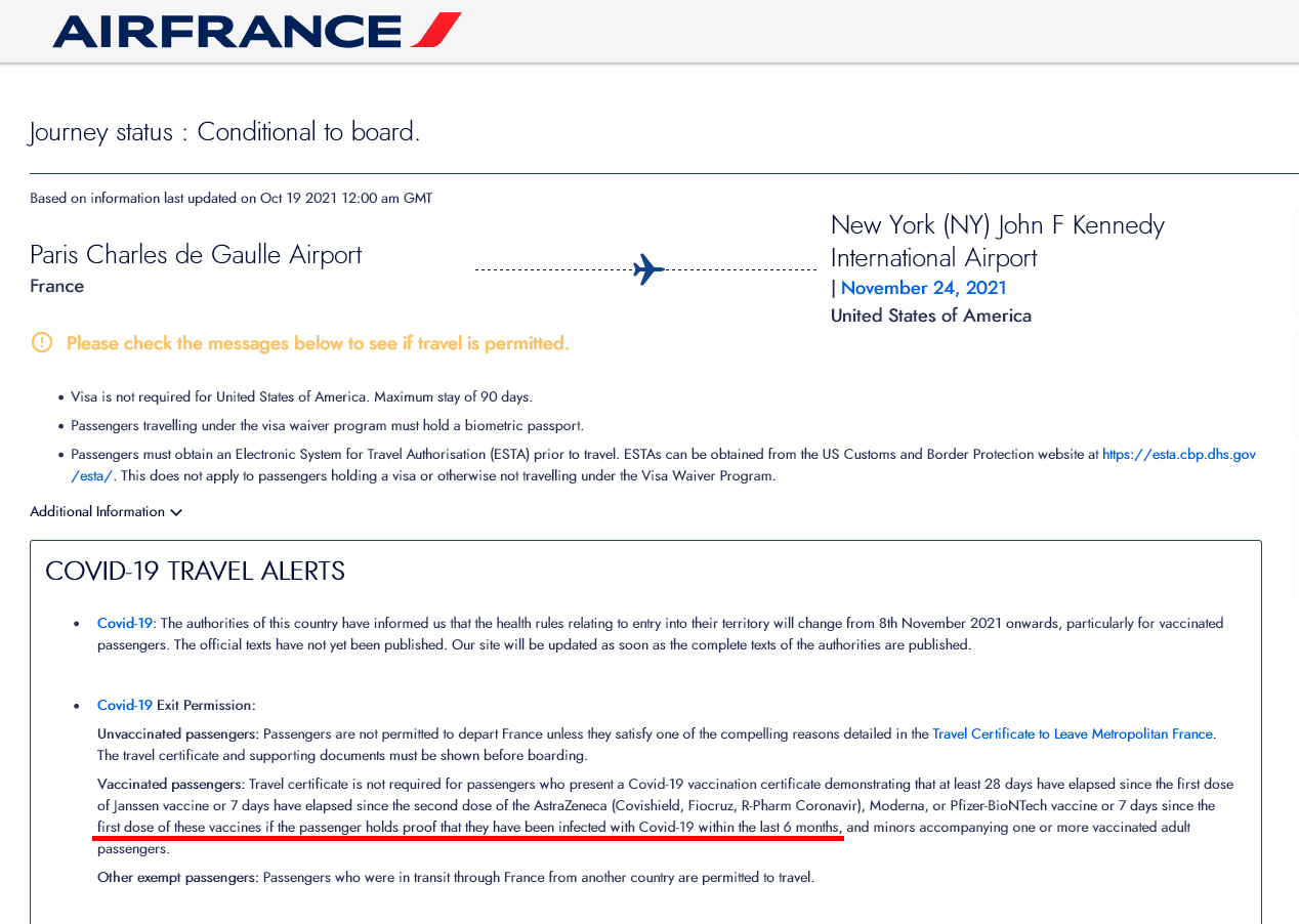 air france vaccin
