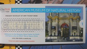 Le coupon pour le musée d'Histoire naturelle.