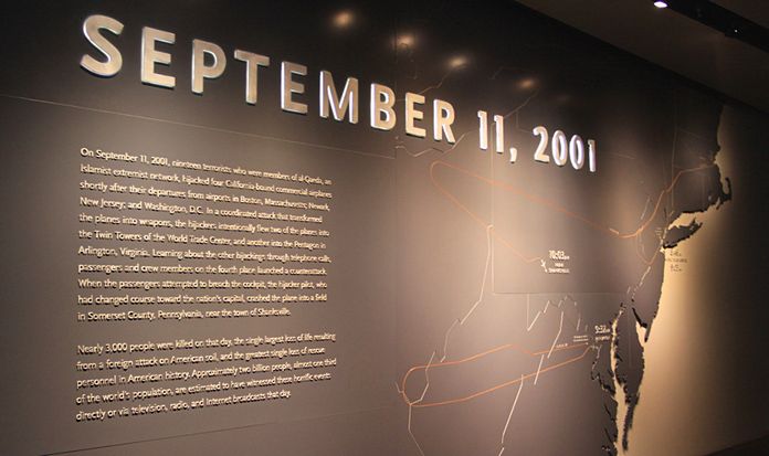 L'entrée de l'exposition au musée du 11 septembre